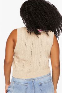 KHAKI/MULTI Plus Size Varsity-Striped Sweater Vest, image 3
