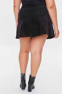 BLACK Plus Size Velveteen A-Line Mini Skirt, image 4