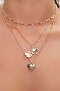 GOLD Heart Pendant Layered Necklace, image 2