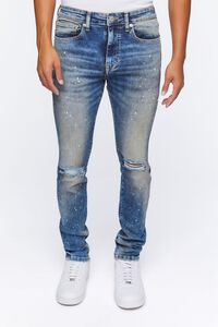 DARK DENIM Paint Splatter Skinny Jeans, image 2