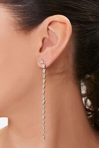 GOLD/CLEAR Rhinestone Duster Earrings, image 1