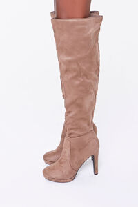 TAUPE Faux Suede Stiletto Boots, image 2