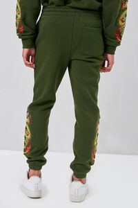 OLIVE/MULTI Dragon Embroidered Graphic Joggers, image 4