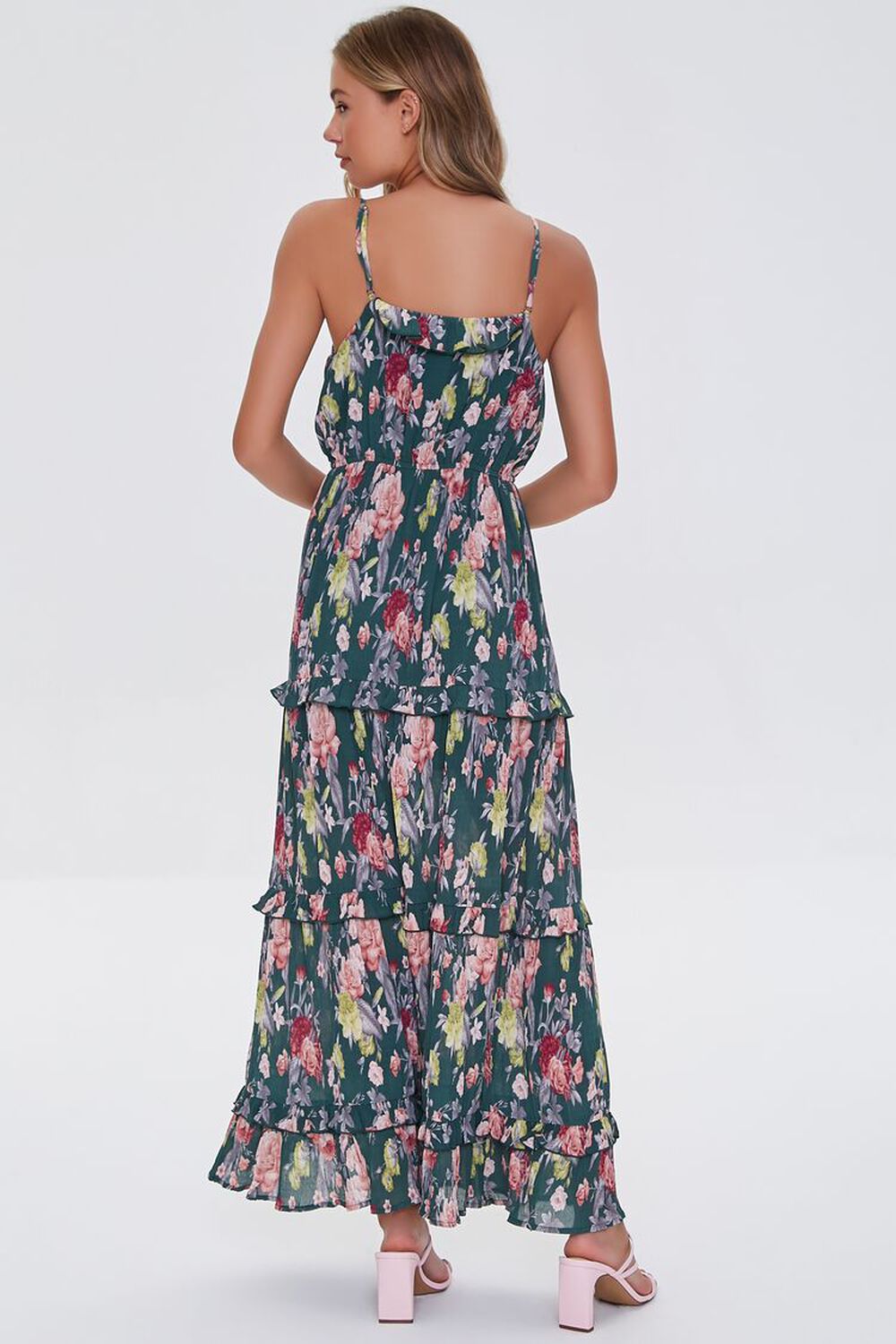 HUNTER GREEN/MULTI Floral Print Maxi Dress, image 3