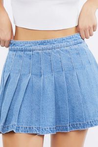 MEDIUM DENIM Pleated Denim Mini Skirt, image 6