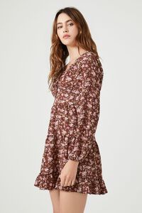 BROWN/MULTI Floral Print Mini Dress, image 2