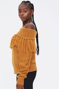 CAMEL Tassel Off-the-Shoulder Sweater, image 2