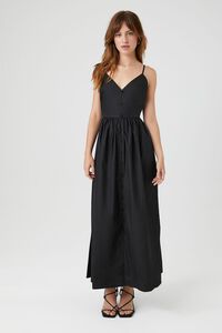 BLACK V-Neck Cami Maxi Dress, image 1