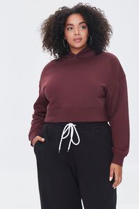 BROWN Plus Size Organically Grown Cotton Hoodie, image 1