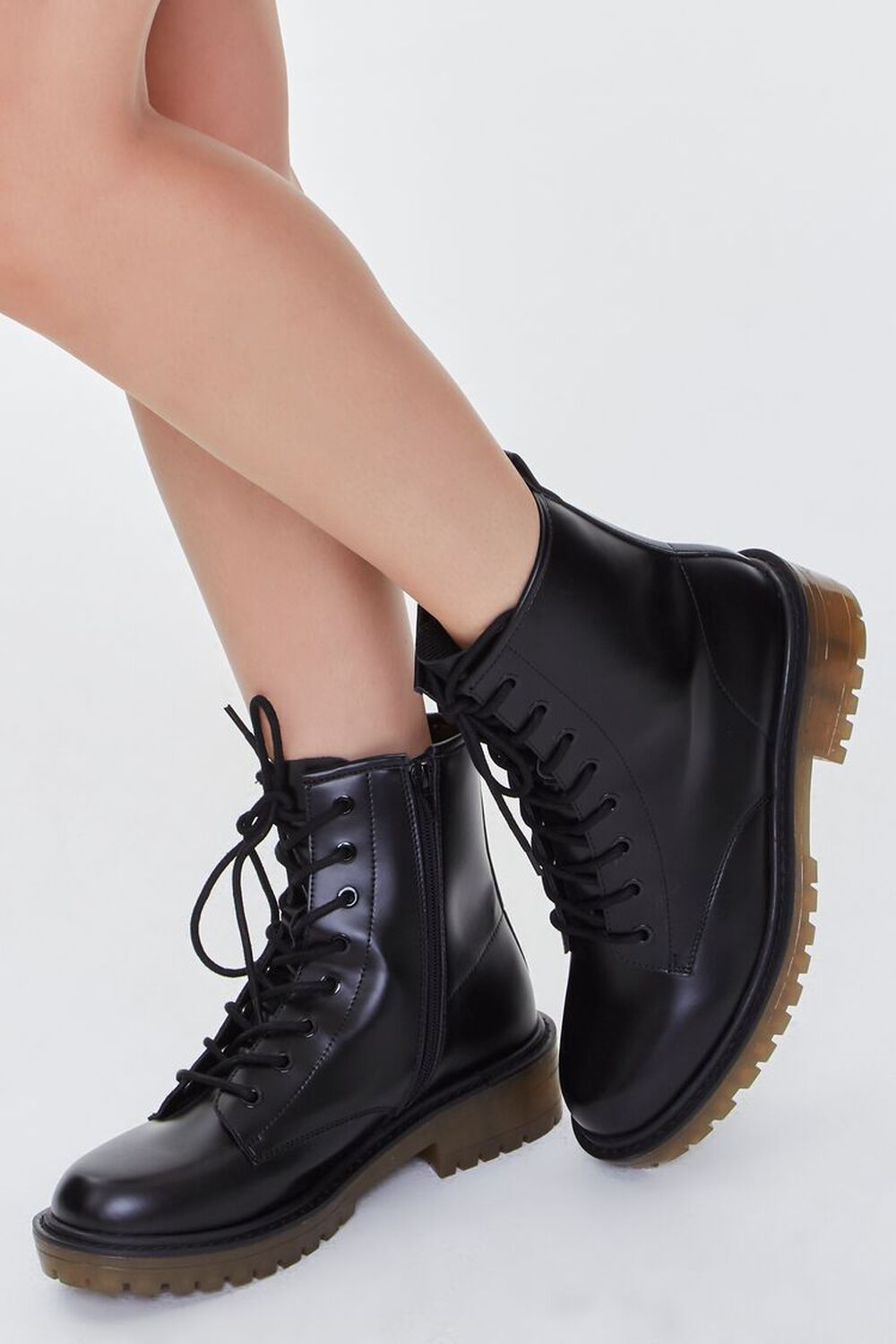 Faux Leather Zip-Up Booties, image 1