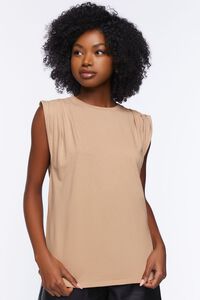 TAUPE Crew Neck Muscle Tee, image 5