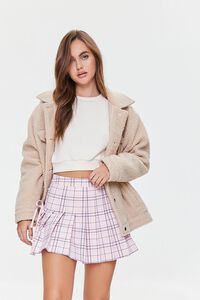LIGHT PINK/MULTI Lace-Up Plaid Mini Skirt, image 7