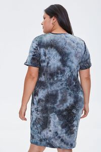 BLACK/MULTI Plus Size Tie-Dye T-Shirt Dress, image 4