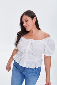 WHITE Plus Size Off-the-Shoulder Top, image 5