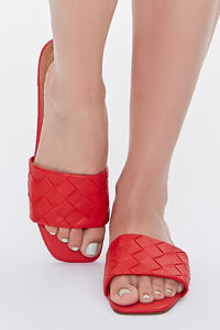 RED Basketwoven Square-Toe Sandals, image 4