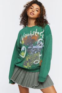 GREEN/MULTI Woodstock Graphic Fleece Pullover, image 1