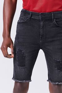 BLACK Distressed Denim Shorts, image 5
