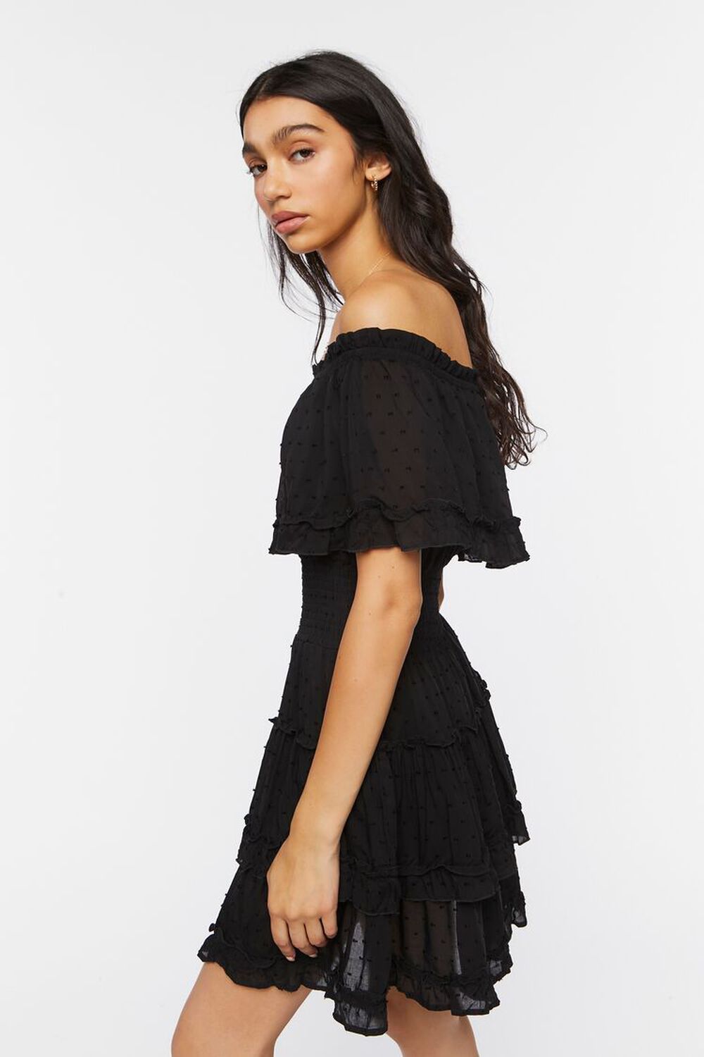 Off-the-Shoulder Tiered Mini Dress