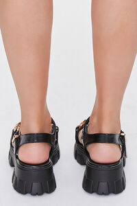 BLACK Chain-Strap Lug-Sole Sandals, image 3