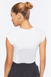 WHITE Mesh Bustier Cropped Tee, image 3