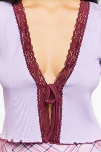 DUSTY PINK/MERLOT Split-Hem Sweater-Knit Top, image 5