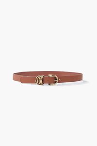 BROWN/GOLD Faux Leather Belt, image 1