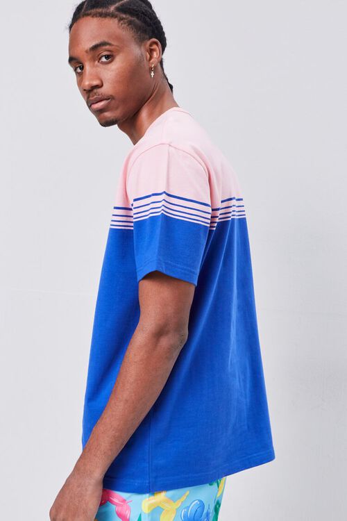 PINK/BLUE Striped Colorblock Tee, image 2