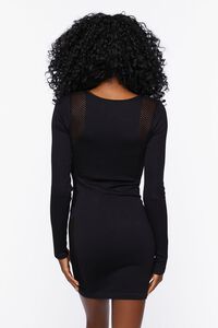 BLACK Netted Mesh Cutout Mini Dress, image 4