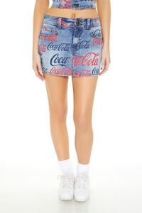 MEDIUM DENIM/MULTI Coca-Cola Mini Denim Skirt, image 5