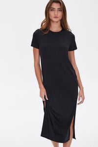 BLACK Midi T-Shirt Dress, image 1