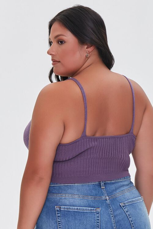 PURPLE Plus Size Sweater-Knit Cropped Cami, image 3