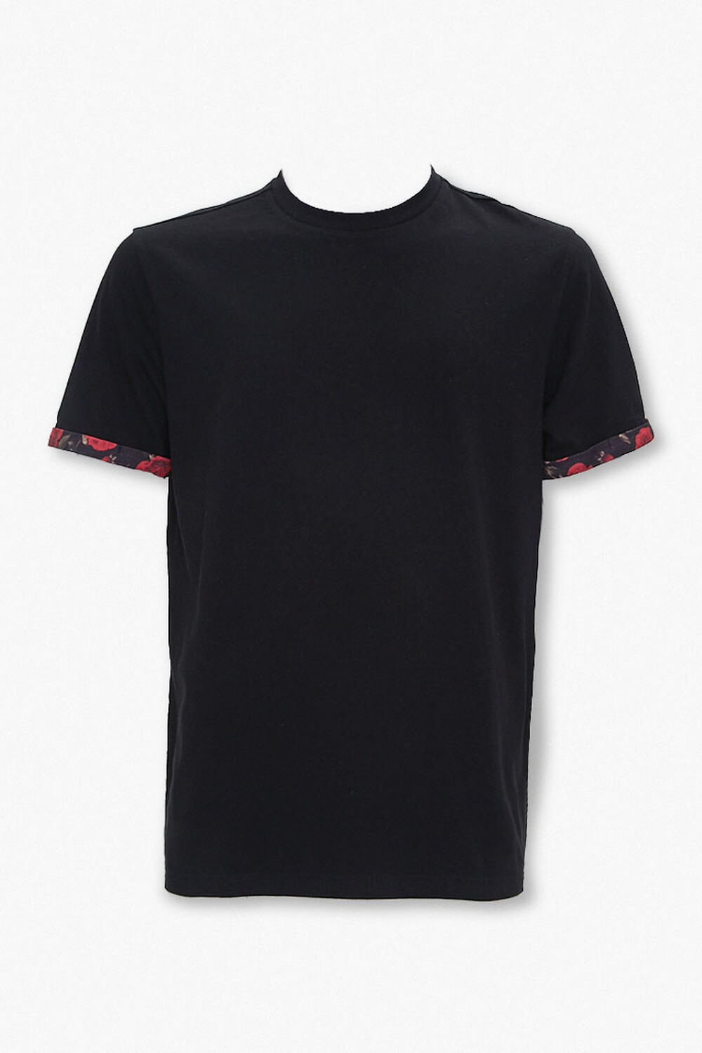 Floral-Cuff Cotton Tee, image 1