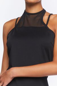 BLACK Mesh Halter Cami Mini Dress, image 5