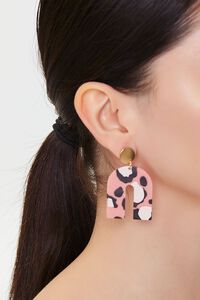 PINK/BLACK Geometric Drop Earrings, image 1