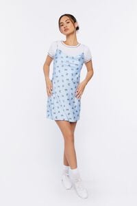 BLUE/MULTI Bow Print Mini Slip Dress, image 4