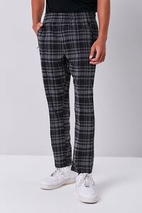 BLACK/GREY Plaid Slim-Fit Pants, image 2