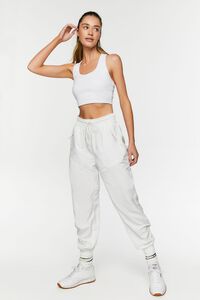 WHITE Active Racerback Cropped Tank Top, image 4