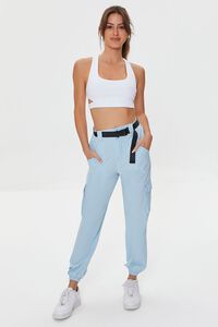 LIGHT BLUE Active Release-Buckle Belted Joggers, image 1