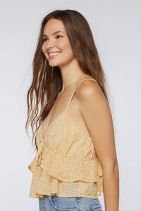 YELLOW/PINK Ditsy Floral Flounce Cami, image 2