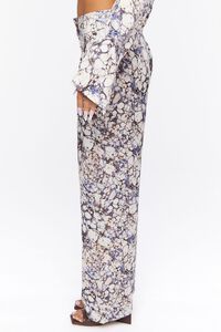 CREAM/MULTI Abstract Marble Print Trouser Pants, image 3
