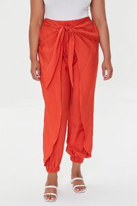 RED Plus Size Tie-Front Harem Pants, image 2