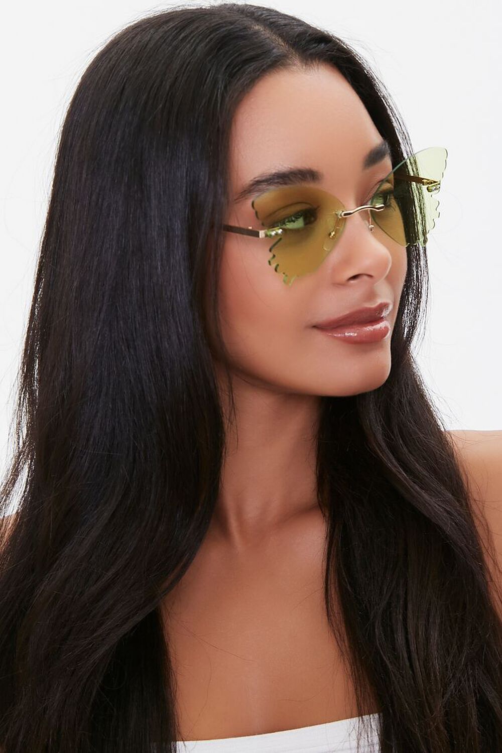 GOLD/LIME Butterfly Wing Sunglasses, image 2