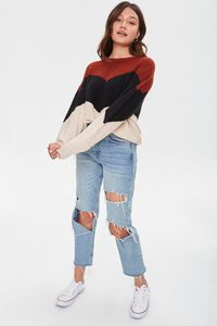 RUST/MULTI Colorblock Chevron Sweater, image 5
