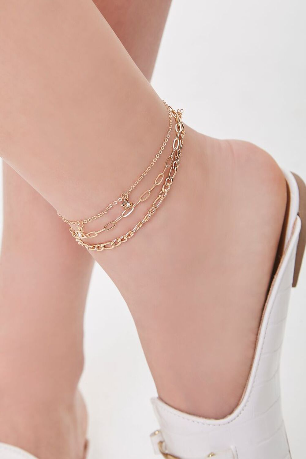 GOLD Evil Eye Chain Anklet Set, image 1
