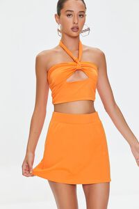 NEON ORANGE High-Rise Mini Skirt, image 1
