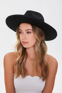 BLACK Wide-Brim Cowboy Hat, image 1