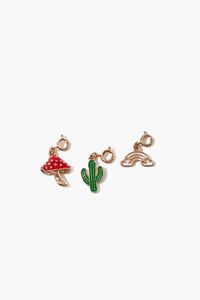 GOLD/RED Mushroom Cactus Charm Set, image 1