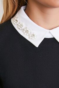 BLACK/WHITE Faux Gem-Collar Sweater, image 5