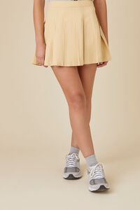 KHAKI Pleated Uniform Mini Skirt, image 2