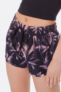 BLACK/RUST Active Tropical Print Shorts, image 5